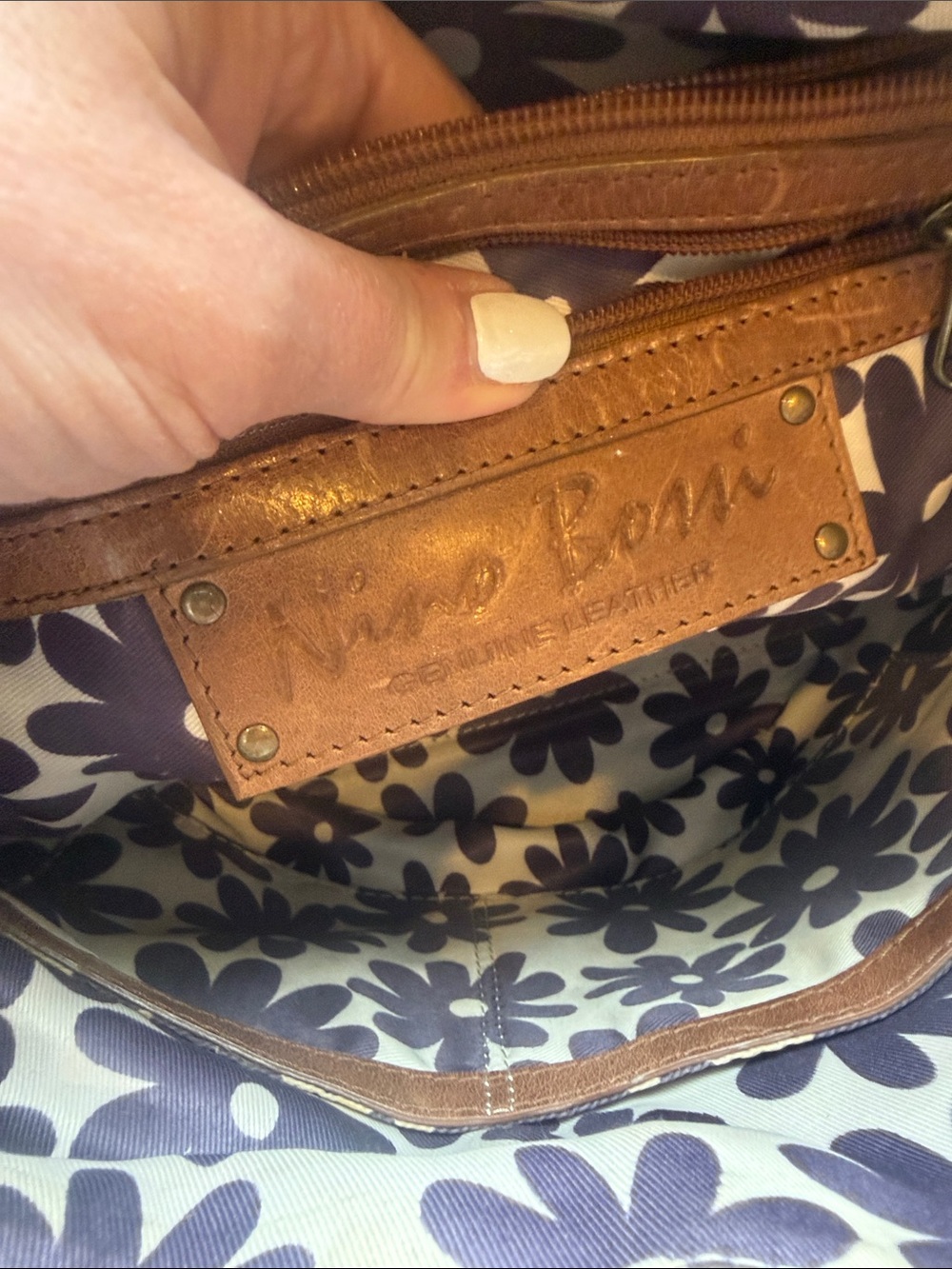 Nino Bossi Leather Shoulder Bag purse - Picture 9 of 9
